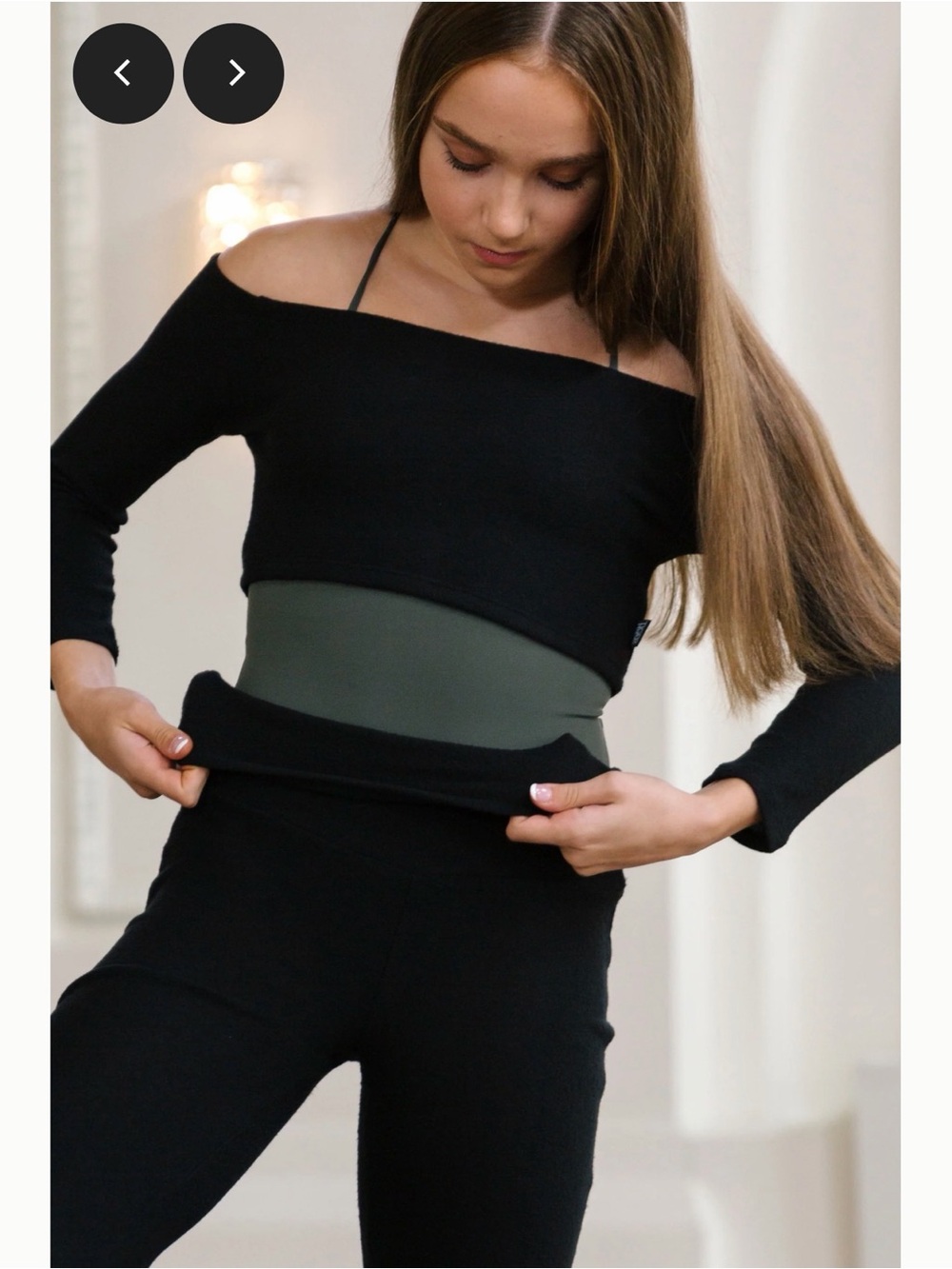 Tiger Friday SET Barre Sweater Top & Barre Sweater Pant - Black Child’s Large